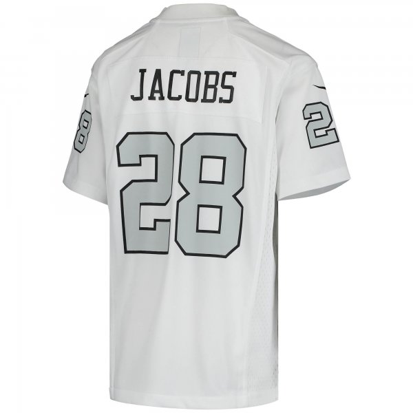 Youth Las Vegas Raiders Josh Jacobs Nike White Color Rush Game Jersey