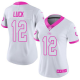 Nike Indianapolis Colts #12 Andrew Luck White/Pink Women's Stitched NFL Limited Rush Fashion Jersey