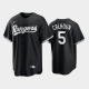 Men's Texas Rangers 2021 All Black Fashion Serise #5 Willie Calhoun Black MLB Cool Base Jersey