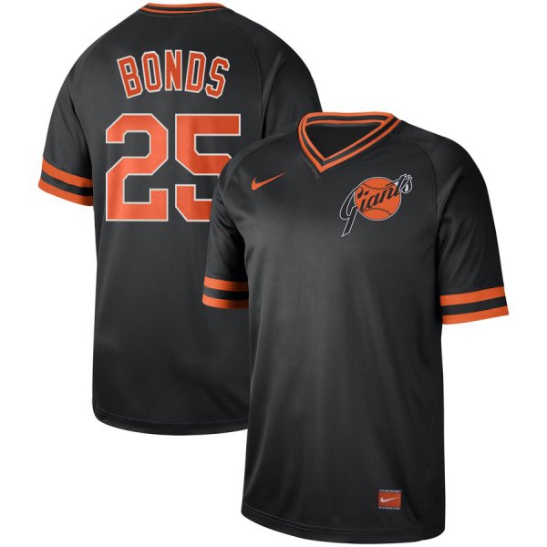 Men's Nike San Francisco Giants #25 Barry Bonds Black Cooperstown Collection Legend V-Neck MLB Jersey