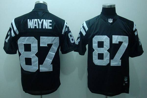 Men's Indianapolis Colts #87 Reggie Wayne Black Shadow Color Stitched NFL Jersey