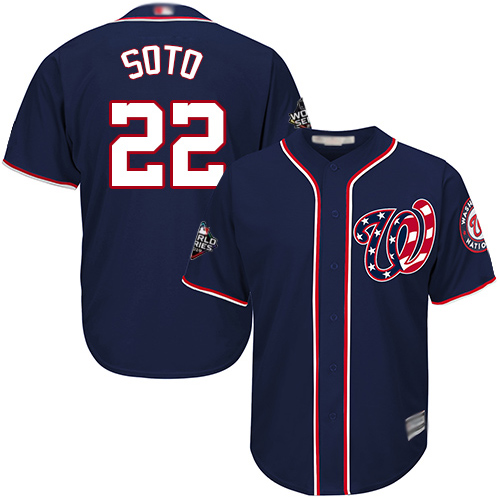 Washington Nationals #22 Juan Soto Blue Cool Base 2019 World Series Bound Stitched Youth MLB Jersey