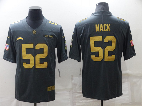 Men's Nike Los Angeles Chargers #52 Khalil Mack Black Stitched NFL Limited Salute To Service Jersey