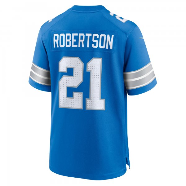 Men's Detroit Lions Amik Robertson Nike  Blue Game Jersey