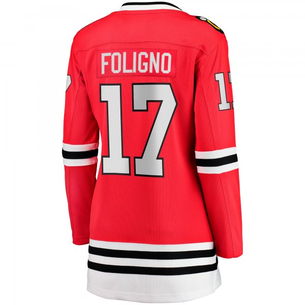 Women's Chicago Blackhawks Nick Foligno Fanatics Red Home Breakaway Player Jersey