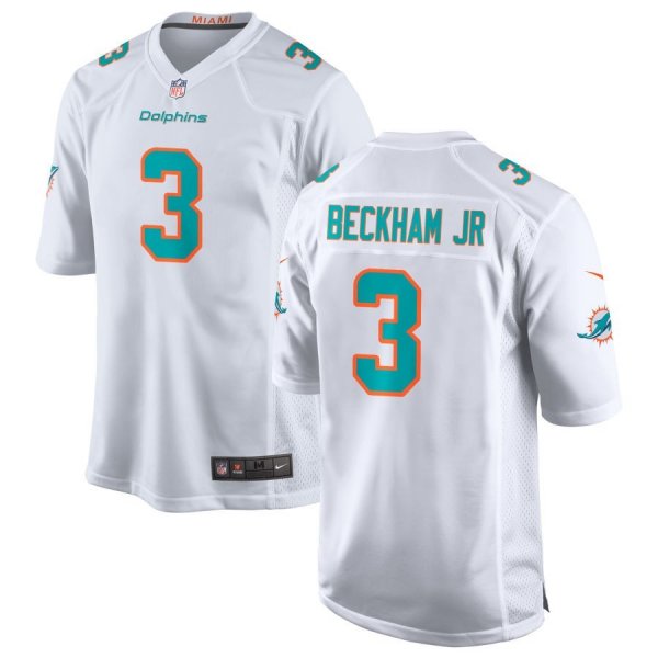 Men's Miami Dolphins #3 Odell Beckham Jr. Nike White Game Jersey