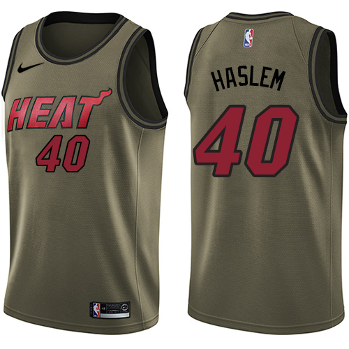 Nike Men's Miami Heat #40 Udonis Haslem Green Salute to Service Swingman NBA Jersey