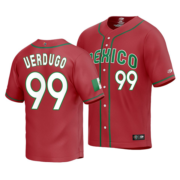 Mexico Baseball Alex Verdugo 2023 World Baseball Classic Red Replica Jersey