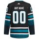 Men's San Jose Sharks adidas Black Alternate Primegreen Custom Jersey