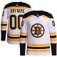 Men's Boston Bruins  adidas White Away  Primegreen Custom Jersey