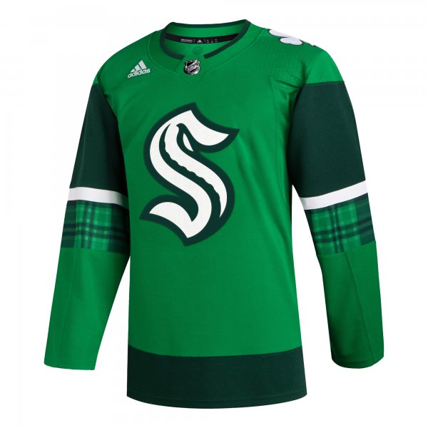 Men's Seattle Kraken  adidas Kelly Green 2023 St. Patrick's Day Primegreen Jersey