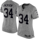 Nike Las Vegas Raiders #34 Bo Jackson Gray Women's Stitched NFL Limited Gridiron Gray Jersey