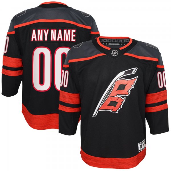 Youth Carolina Hurricanes  Black Home Premier Custom Jersey