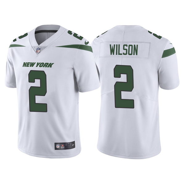 Men's New York Jets #2 Zach Wilson White 2021 NFL Draft Vapor Limited Jersey