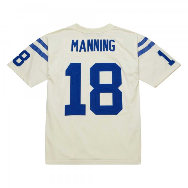 Men's Indianapolis Colts Peyton Manning Mitchell & Ness Cream Chainstitch Legacy Jersey