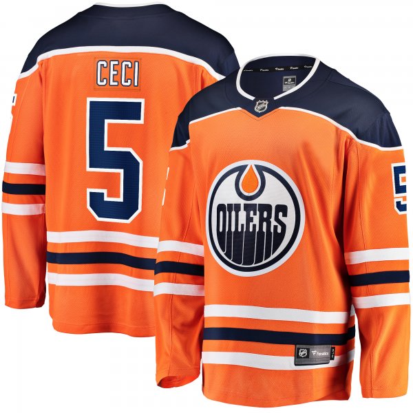 Men's Edmonton Oilers Cody Ceci Fanatics Orange Home Breakaway Player Jersey