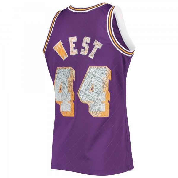 Men's Los Angeles Lakers Jerry West Mitchell & Ness Purple 1971/72 Hardwood Classics NBA 75th Anniversary Diamond Swingman Jersey