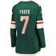 Women's Minnesota Wild Brock Faber Fanatics Green Home Breakaway Player Jersey