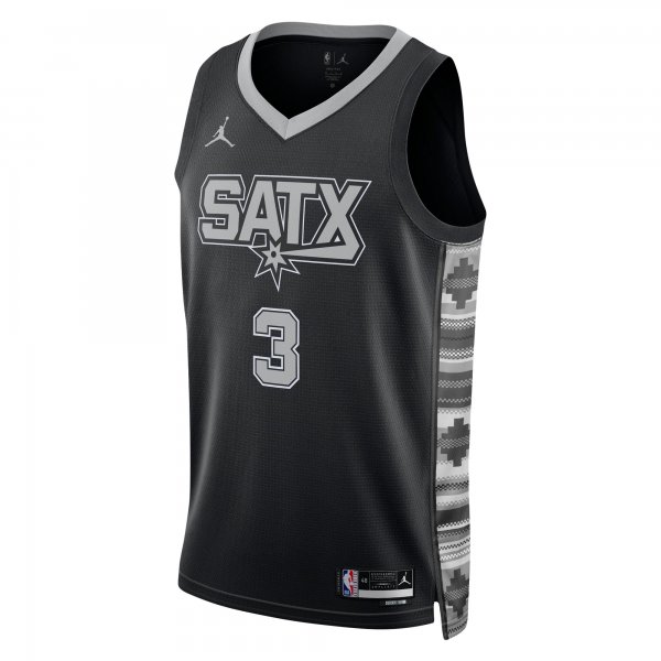 Unisex San Antonio Spurs Keldon Johnson Jordan Brand Black Swingman Jersey - Statement Edition