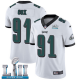 Men's Nike NFL Philadelphia Eagles #91 Fletcher Cox Limited Road White Vapor Untouchable Super Bowl LII Jersey