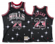 Men's Chicago Bulls #23 Michael Jordan Starry Black Hardwood Classics Soul Swingman Throwback Jersey