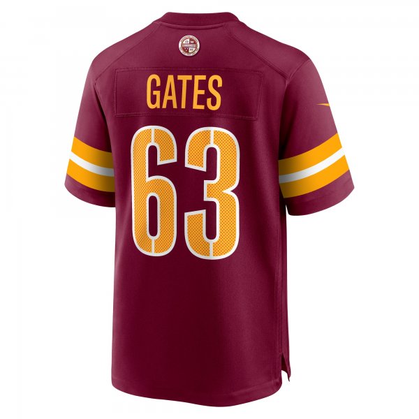 Men's Washington Commanders Nick Gates Nike Burgundy Game Player Jersey