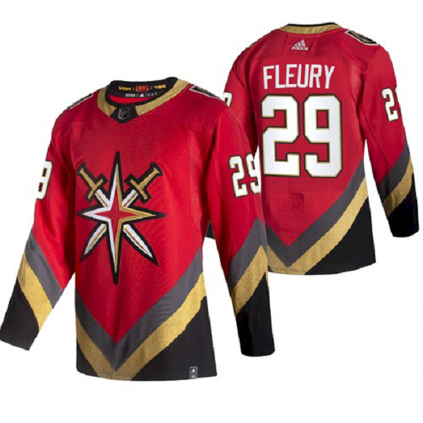 Men's Vegas Golden Knights Marc-Andre Fleury 2021 Reverse Retro Red Jersey