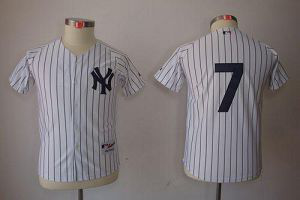 New York Yankees #7 Mickey Mantle Stitched White Youth MLB Jersey