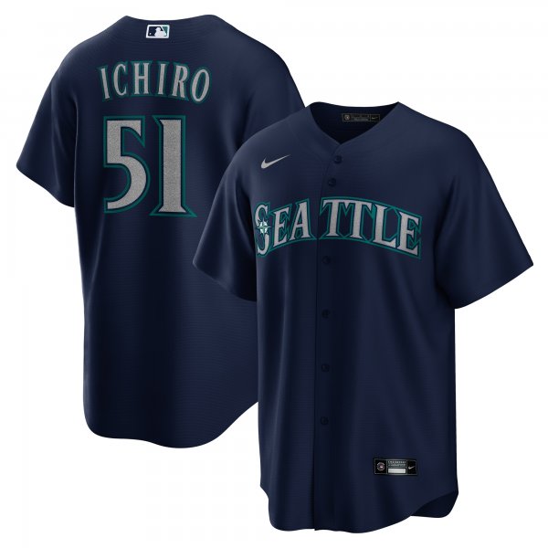 Men's Seattle Mariners Ichiro Suzuki Nike Navy Official Replica Player Jersey