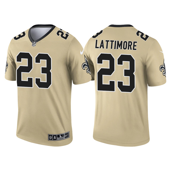 Men's New Orleans Saints #23 Marshon Lattimore Gold 2021 Limited NFL Jersey