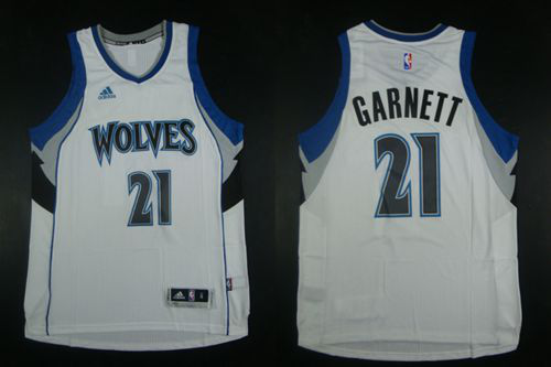 Men's Minnesota Timberwolves #21 Kevin Garnett White Home Stitched NBA Jersey