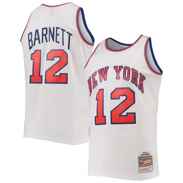 Men's New York Knicks Dick Barnett Mitchell & Ness White 1969/70 Hardwood Classics Swingman Jersey