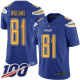 Los Angeles Chargers #81 Mike Williams Electric Blue Men's Stitched NFL Limited Rush 100th Season Jersey