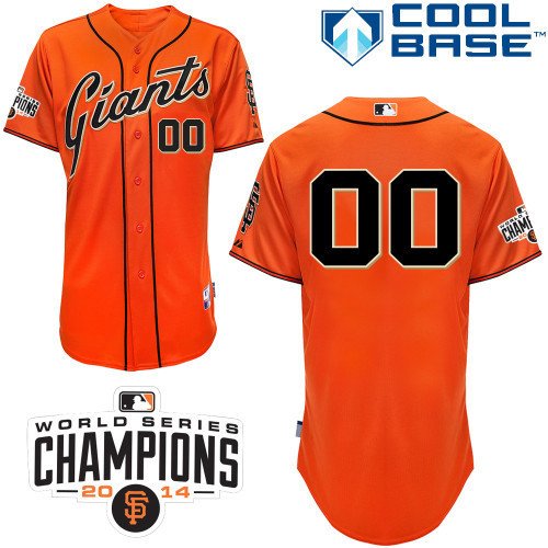 San Francisco Giants Orange Men's Customized 2014 World Series Champions Cool Base MLB Jersey