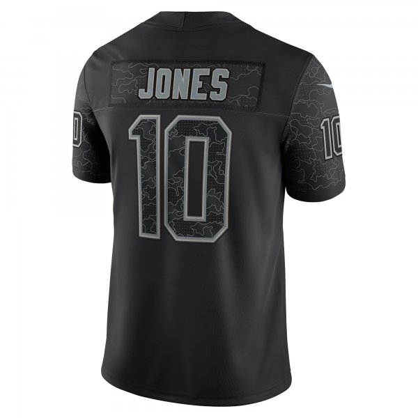 Men's New England Patriots Mac Jones Nike Black RFLCTV Limited Jersey