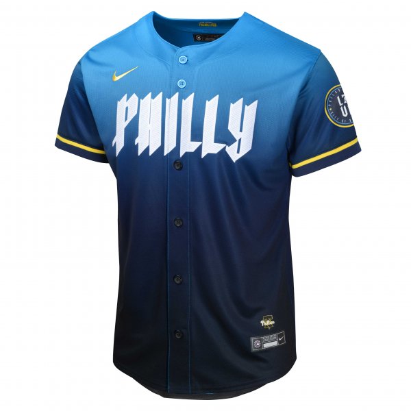 Youth Philadelphia Phillies Zack Wheeler Nike Blue 2024 City Connect Limited Player Jersey