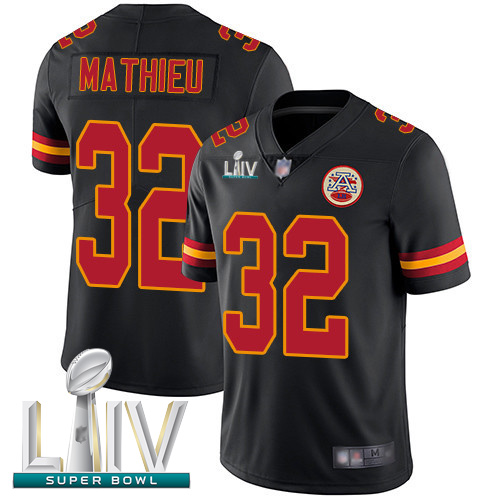 Kansas City Chiefs #32 Tyrann Mathieu Black Super Bowl LIV Bound Men's Stitched NFL Limited Rush Jersey