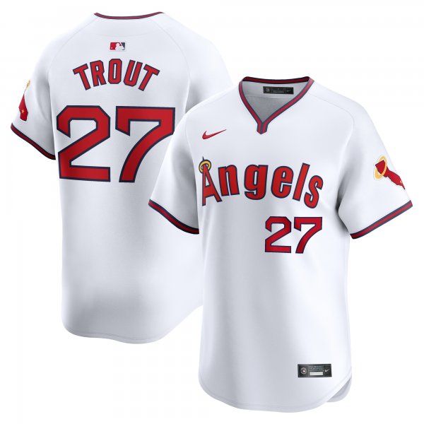 Men's Los Angeles Angels Mike Trout Nike White Alternate Limited Player Jersey