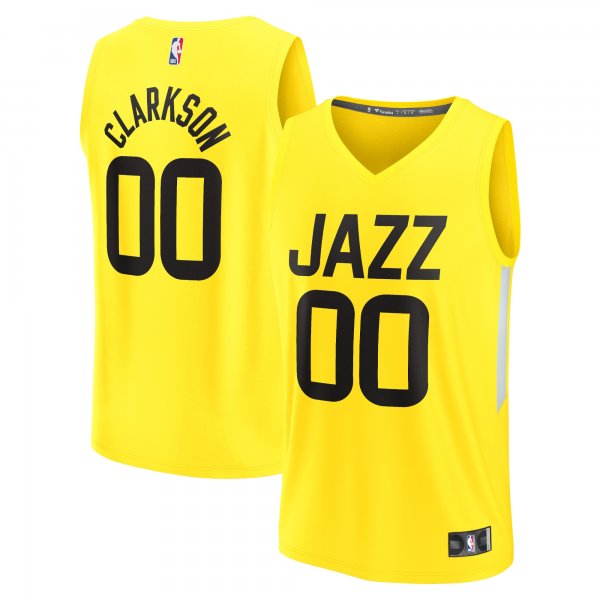 Youth Utah Jazz Jordan Clarkson Fanatics Yellow Fast Break Player Jersey - Icon Edition