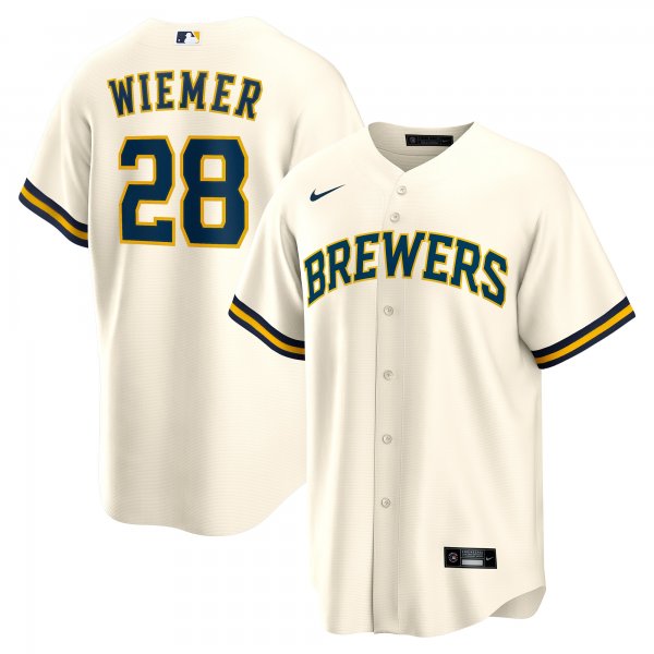 Men's Milwaukee Brewers Joey Wiemer Nike Cream Home Replica Player Jersey