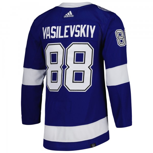 Men's Tampa Bay Lightning Andrei Vasilevskiy adidas Blue  Primegreen Player Jersey