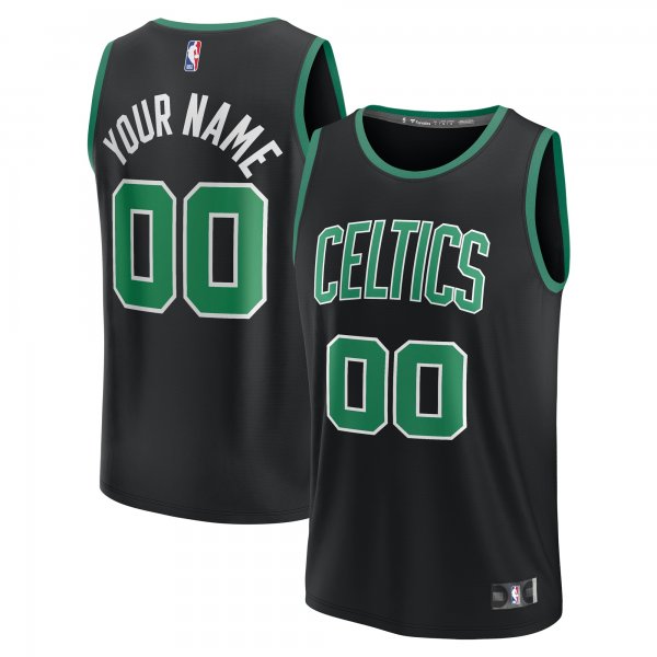 Youth Boston Celtics  Fanatics Black Fast Break Replica Custom Jersey - Statement Edition