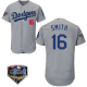 Men's Los Angeles Dodgers #16 Will Smith Road Gray Flex Base MLB Jersey