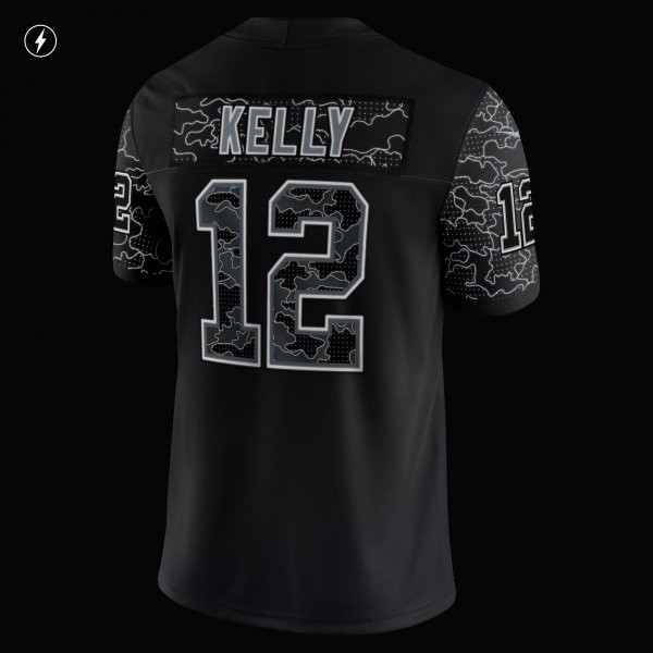 Men's Buffalo Bills Jim Kelly Nike Black Retired Player RFLCTV Limited Jersey