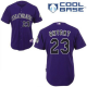 Youth Colorado Rockies #23 Kris Bryant Purple Cool Base Stitched MLB Jersey