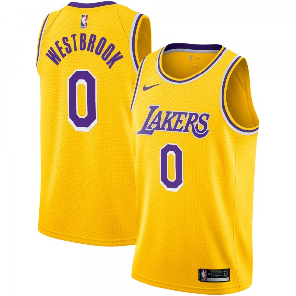 Men's Los Angeles Lakers Russell Westbrook Nike Gold 2020/21 Swingman Player Jersey - Icon Edition