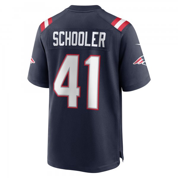 Men's New England Patriots Brenden Schooler Nike Navy Game Player Jersey