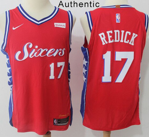 Men's Nike Philadelphia 76ers #17 JJ Redick Red Statement Edition NBA Jersey