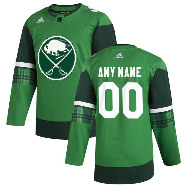 Buffalo Sabres Men's Adidas 2020 St. Patrick's Day Custom Stitched NHL Green Jersey