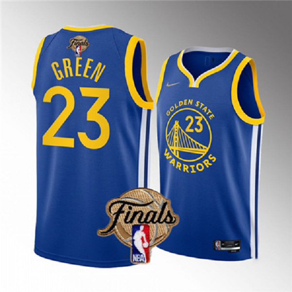 Men's Golden State Warriors #23 Draymond Green 2022 Blue Finals Stitched NBA Jersey